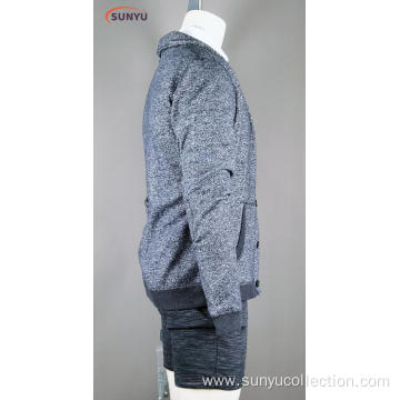 Men's fleece coat without hood